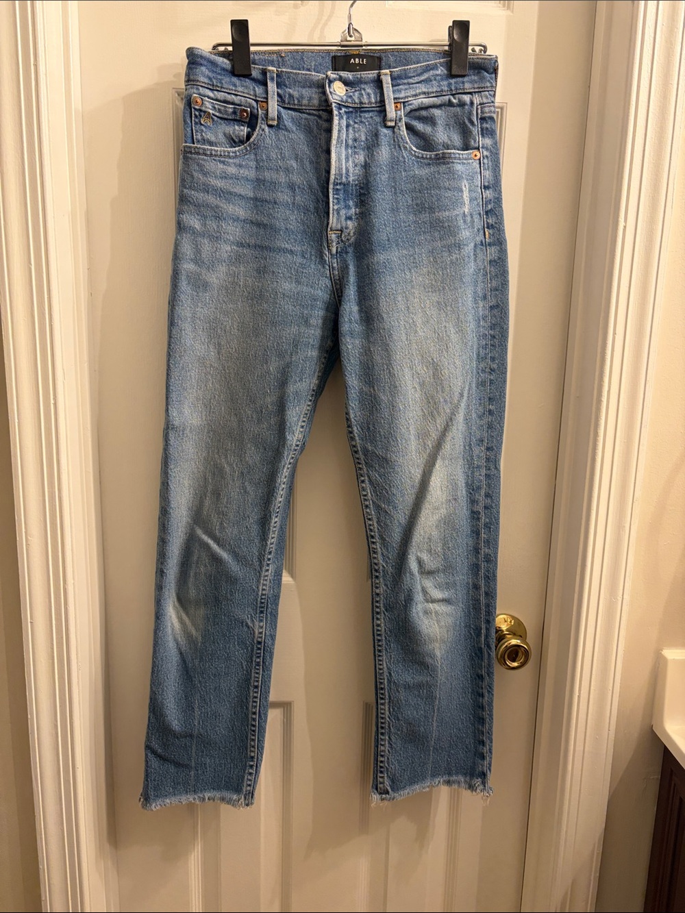 ABLE Light Wash Straight Jeans